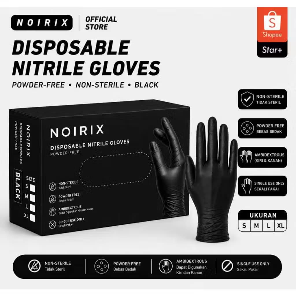 Sarung Tangan Nitrile Hitam 1 Dus Isi 10 Box