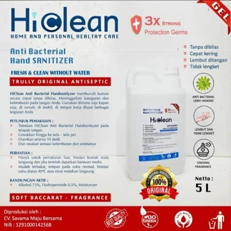 Hi Clean Hand Sanitizer Gel 5 Liter Antibakteri