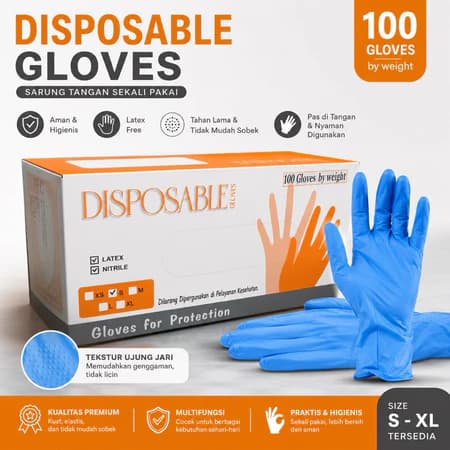 Sarung Tangan Nitrile 100 Pcs (1 Box)