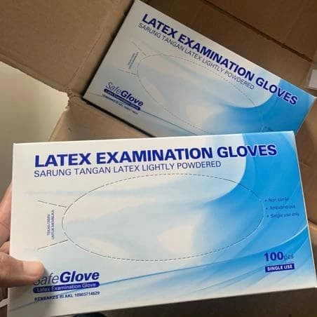 Onemed Safeglove Sarung Tangan Latex Powder 1 Box