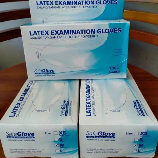 Onemed Safeglove Sarung Tangan Latex Powder 1 Box