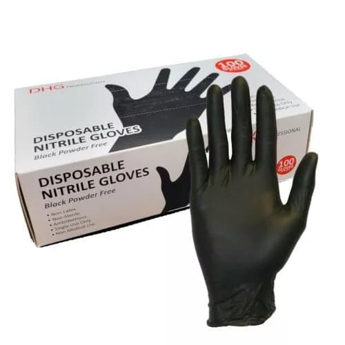 Sarung Tangan Hitam Nitrile Latex Isi 100 Pcs