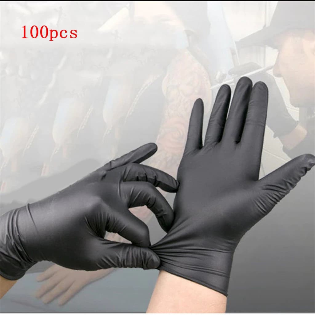 Sarung Tangan Hitam Nitrile Latex Isi 100 Pcs